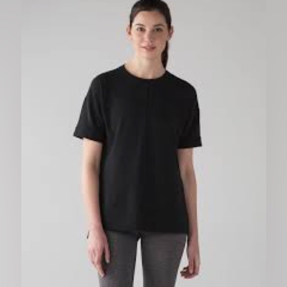Lululemon Cut Above Tee in Stretch French Terry Black Size 10